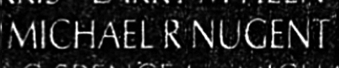 Nugent's name inscribed on the Wall